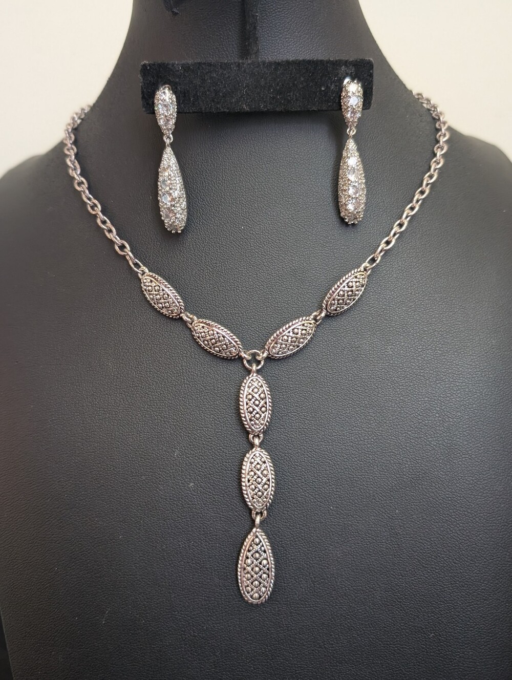 #3. Vintage Napier Necklace & Cubic Zirconia Earrings